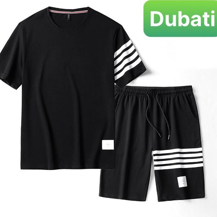 BỘ THỂ THAO NAM, ĐỒ BỘ THỂ THAO CAO CẤP PHỐI SỌC, 3 SỌC CHẤT THUN CO GIÃN - DUBATI FASHION