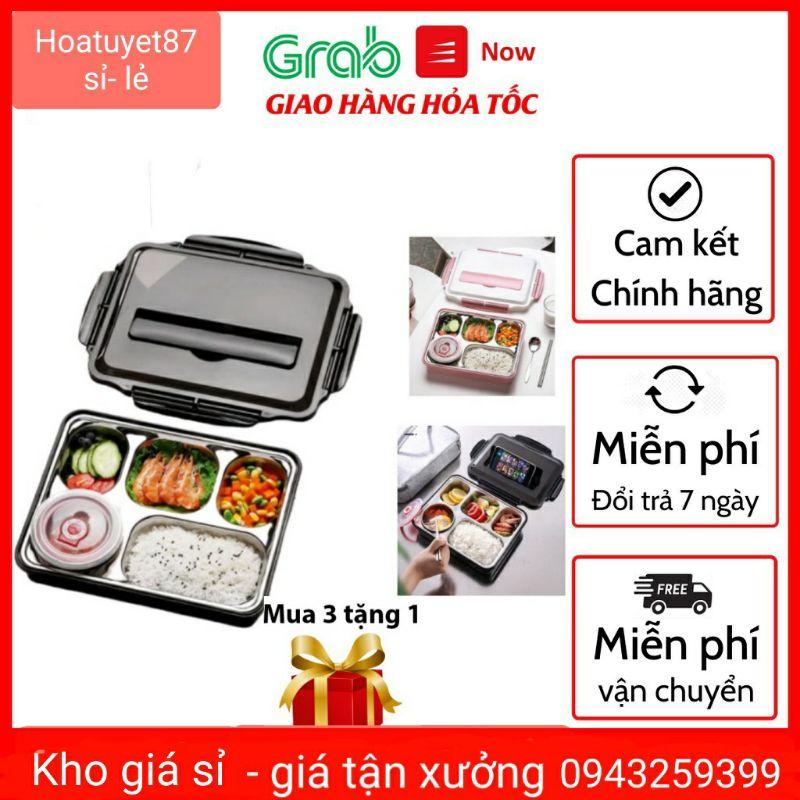 Khay Đựng Cơm Văn Phòng Inox Cao Cấp Có Nắp Đậy Tiện Dụng