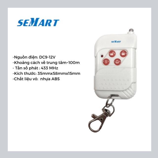 Điều khiển Remote cho tủ trung tâm báo động Semart SM-RC02. Khoảng cách về trung tâm~100m