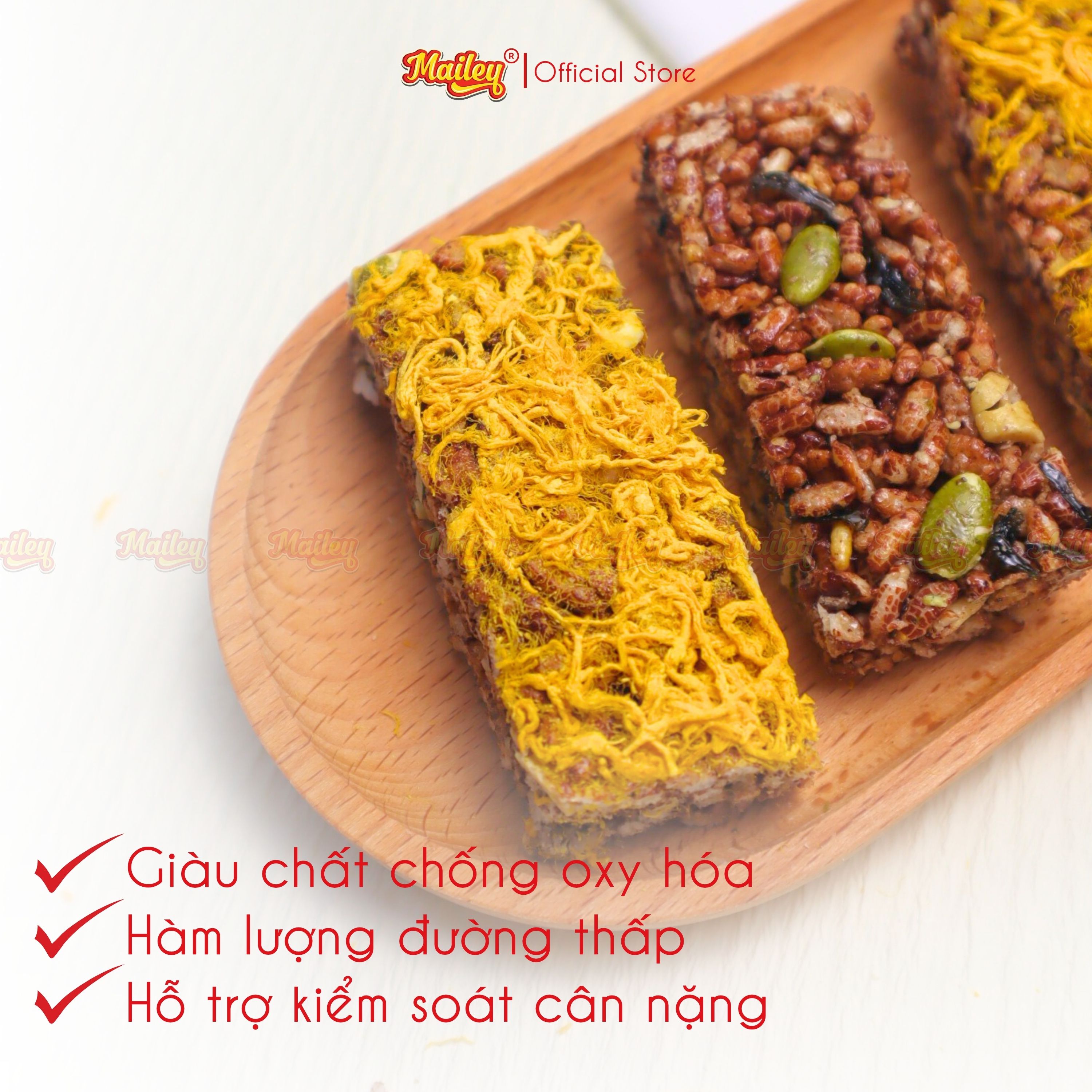 Thanh gạo lứt ngũ cốc chà bông/rong biển mix hạt Mailey Hộp 120g - Bánh gạo lứt ăn kiêng hỗ trợ giảm cân