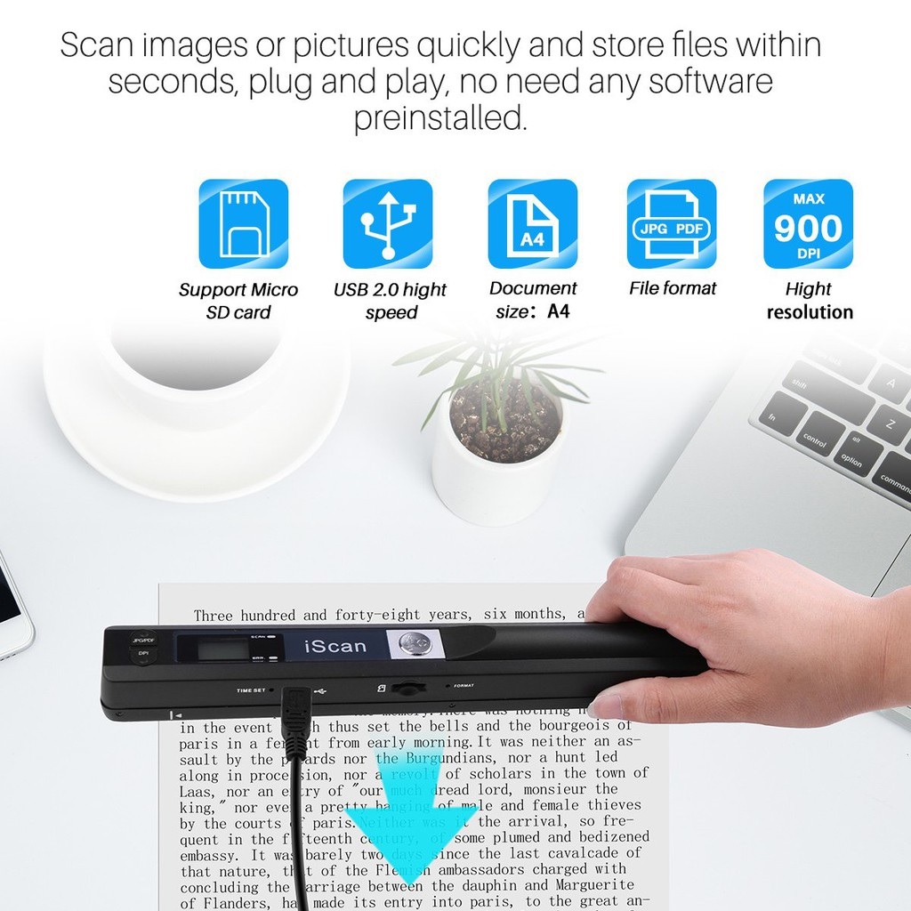 Máy Scan cầm tay Procam iScan 900DPI Cao Cấp - Hàng Nhập Khẩu