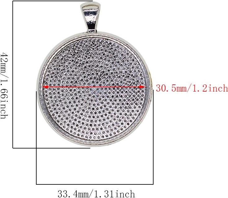 50 Cái Trống Tròn Viền Khay Căn Cứ 30 Mm Cabochon Mặt Dây Chuyền Trang Sức