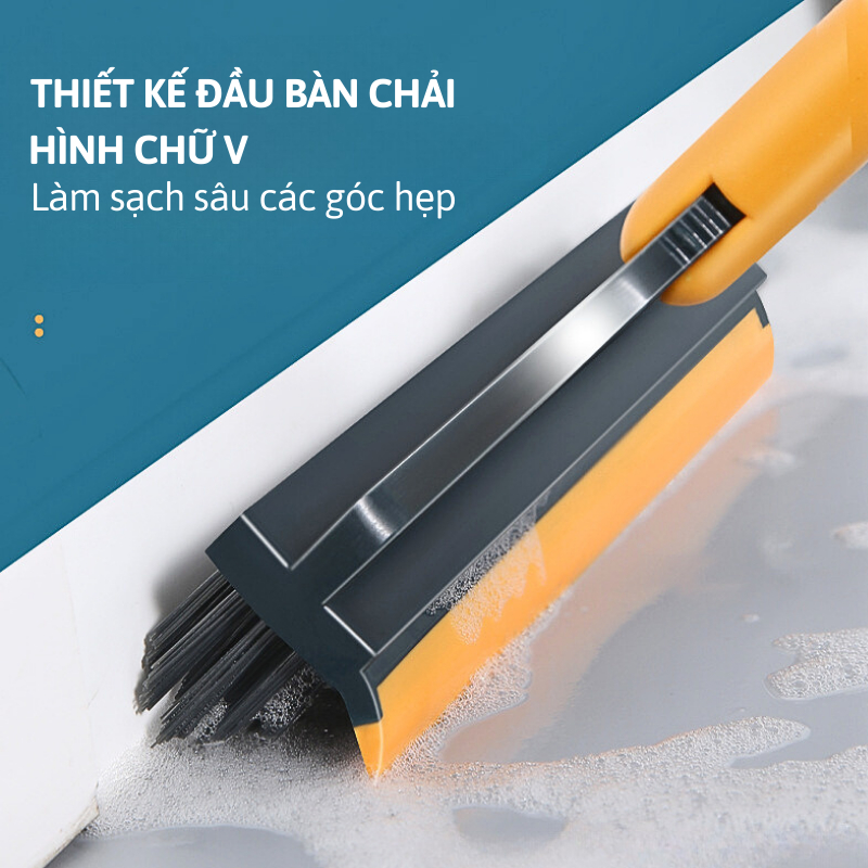 Cây chà sàn nhà tắm, chổi cọ sàn và gạt nước 2 trong 1, cọ sạch khe hẹp và góc tường – Hàng chính hãng dododios