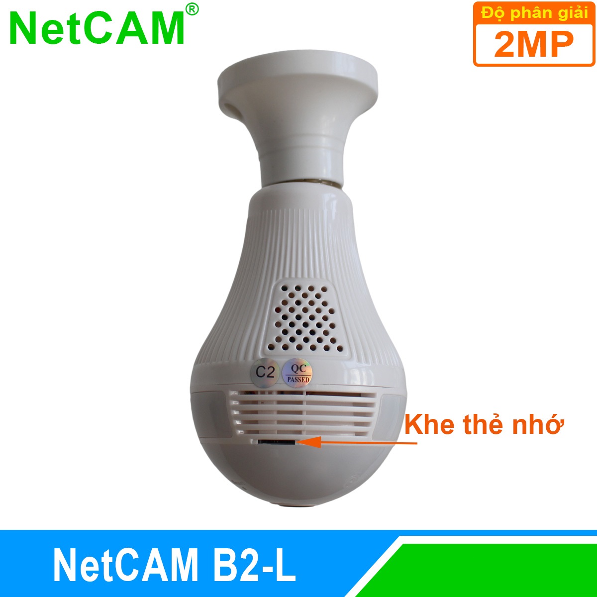 Camera IP WiFi Quan Sát Toàn Cảnh 360 độ NetCAM B2L, Độ phân giải 1080P, Đàm thoại 2 chiều - Hàng Chính Hãng