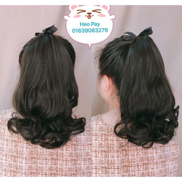 Tóc giả cột ngắn bấm dập 35cm