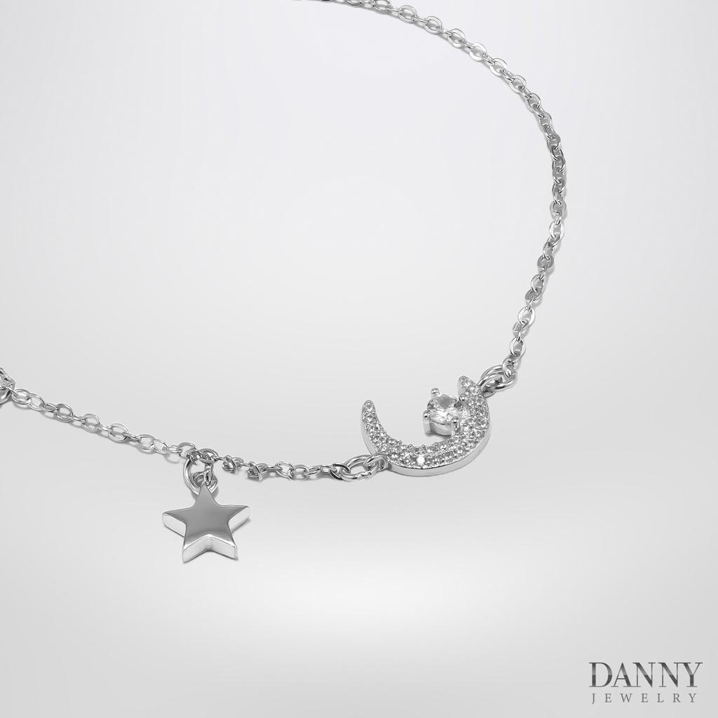 Lắc Tay Danny Jewelry Bạc 925 Xi Rhodium Hoạ tiết Trăng Sao LACY186