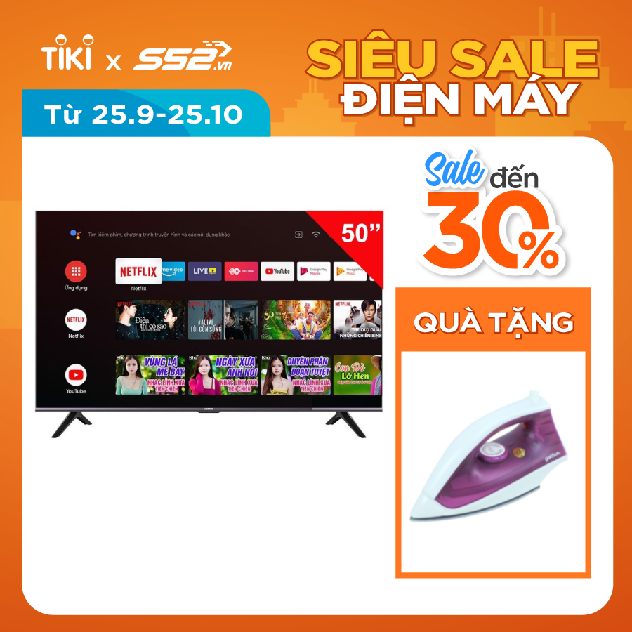 Smart Tivi ASANZO 50U71 LED 4K 50 Inch Điều Khiển Bằng Giọng Nói - Hàng Chính Hãng [Giao Toàn Quốc]