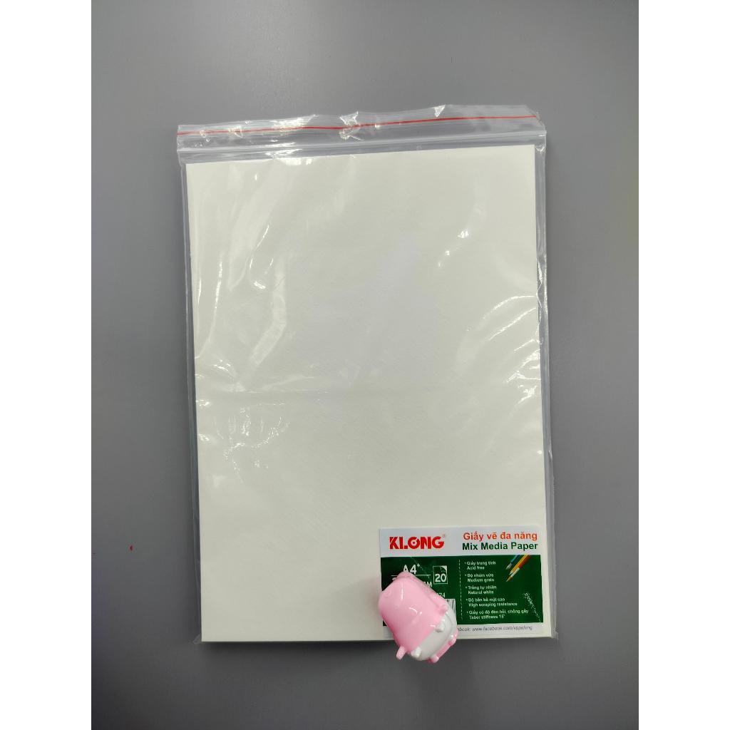 Tập giấy vẽ màu nước A4- 250GSM - Klong 20 tờ