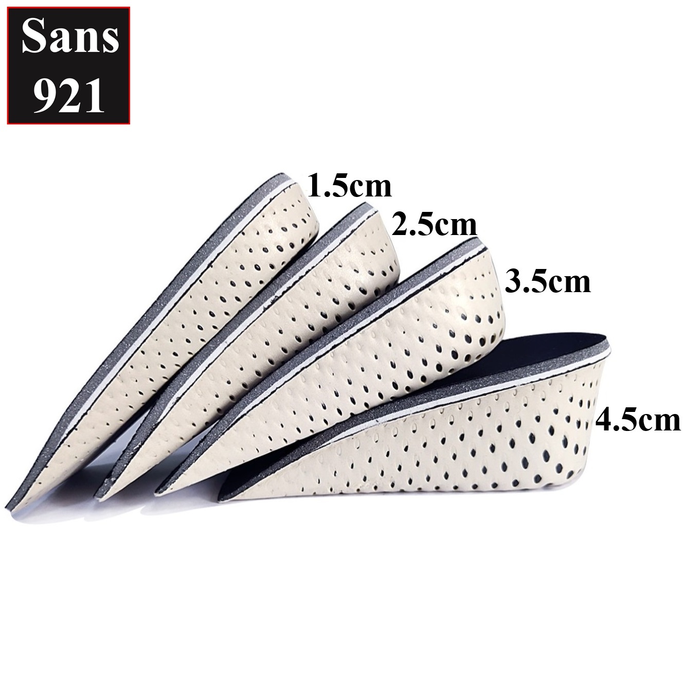 Lót giày tăng chiều cao nam nữ Sans921 cặp miếng độn giầy nâng đế 2cm 3cm 4cm 5cm cả nửa bàn