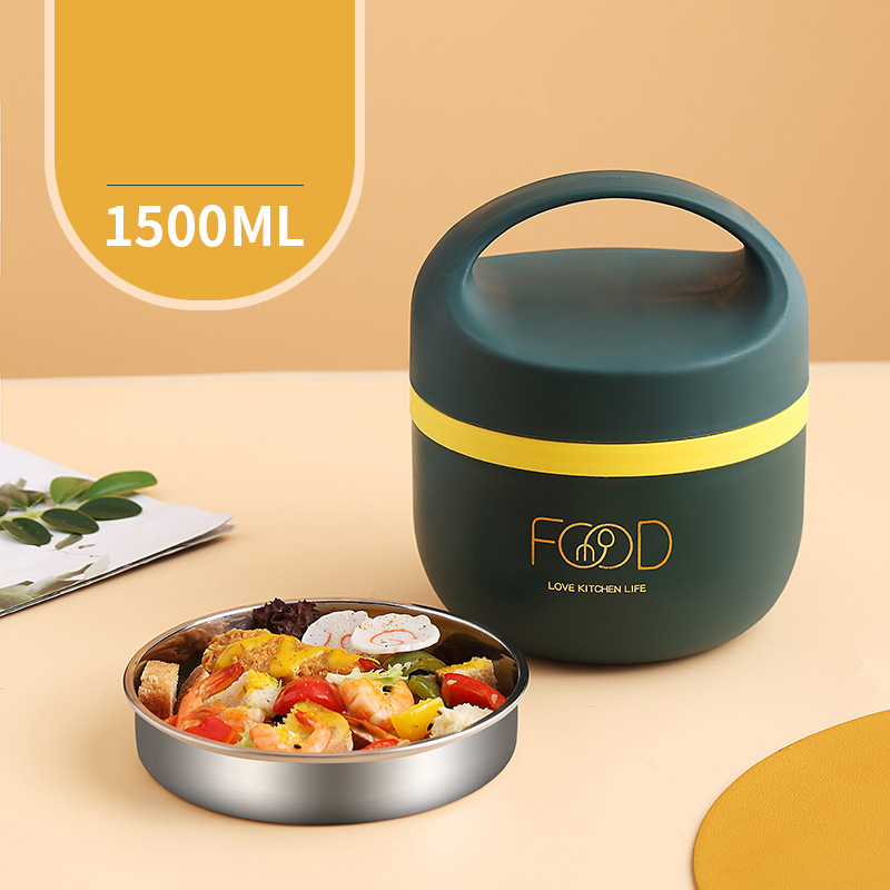 Hộp Cơm Trưa 3 Ngăn Ruột Inox Dung Tích Siêu Lớn 2.7 Lít Đựng Cơm Canh Ăn Trưa Khẩu Phần 2 Người