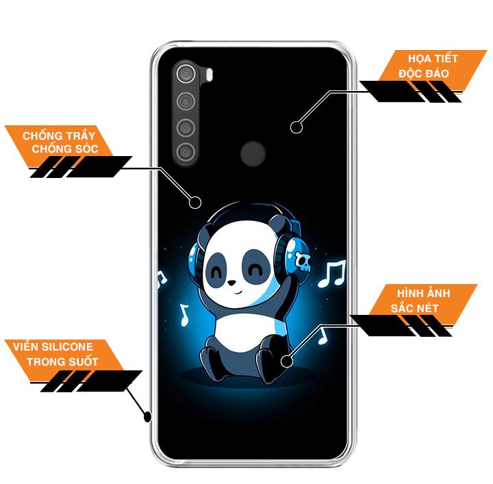 Ốp lưng điện thoại Xiaomi Redmi Note 8 - Silicon dẻo - 0334 PANDA05 - Hàng Chính Hãng
