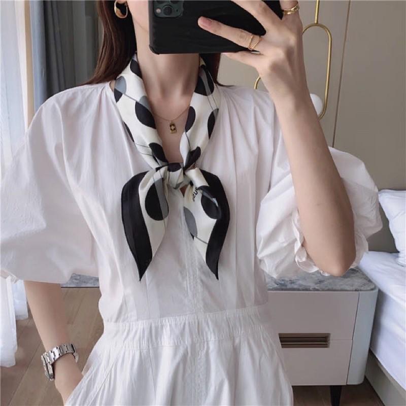 Khăn turban lụa vuông cao cấp choàng cổ size 70x70cm thanh lịch đa năng dùng làm áo yếm nhiều mẫu