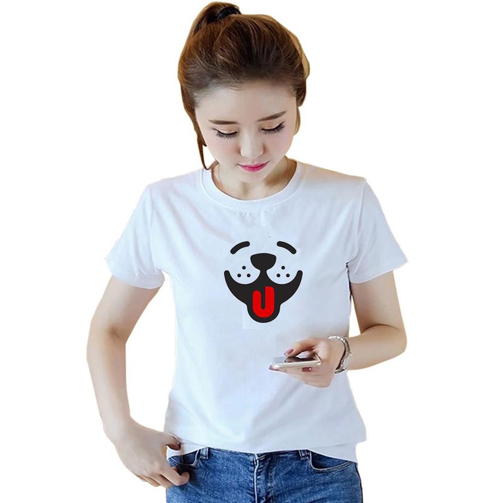 Áo thun nữ đẹp form rộng Hàn Quốc cún con dễ thương vải dày mịn