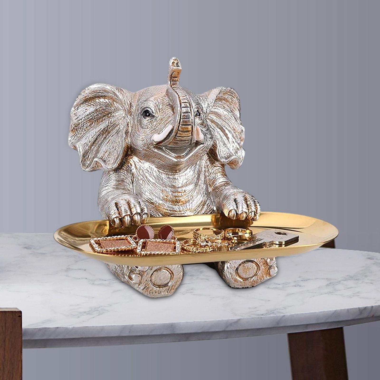 Adorable Animal Statue Keys Holder Room Ornaments Dish Figurine