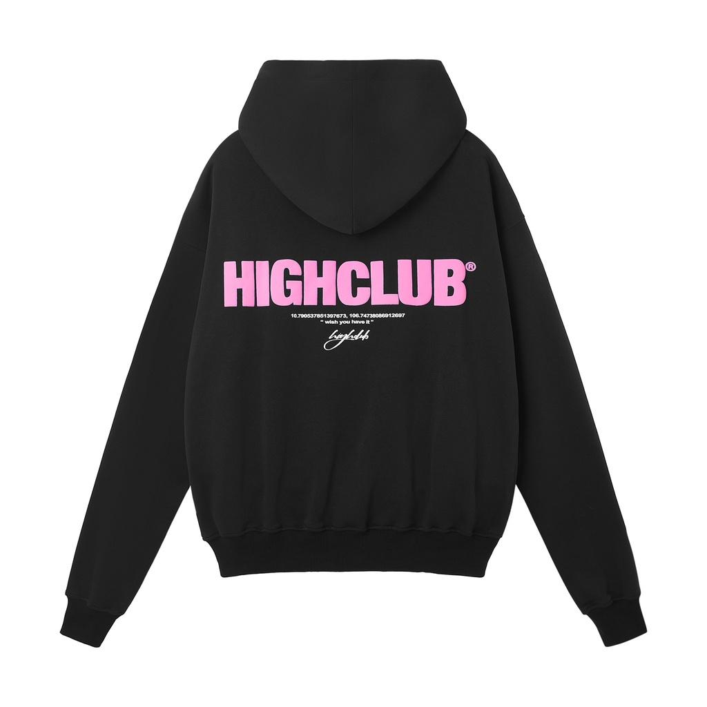 Áo Hoodie BASIC Mũ Trùm Đen/Hồng/Trắng/Xanh Dương Nỉ Cotton - HIGHCLUB