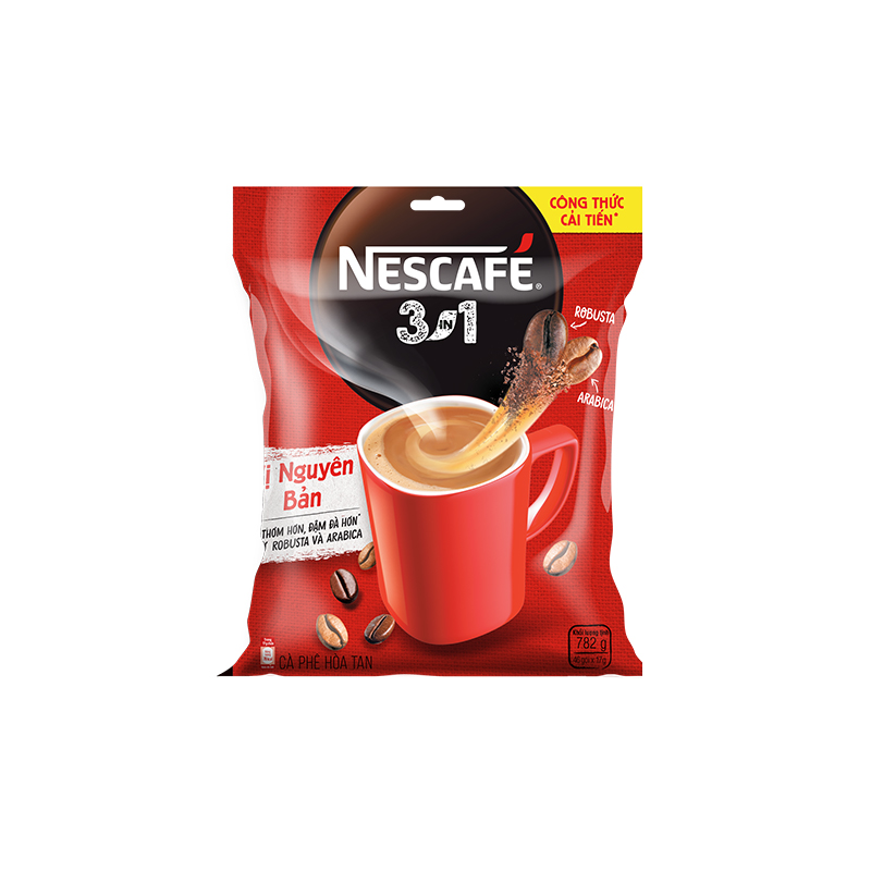 [Tặng bình Jug 1L] Cà phê hoà tan NESCAFÉ 3IN1 công thức cải tiến - vị Nguyên Bản (bịch 46 gói)