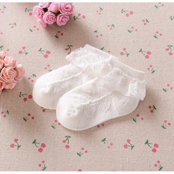 Tất cổ ren - Tất cotton cổ ren CU co giãn cho bé gái xinh xắn dễ thương TCR01