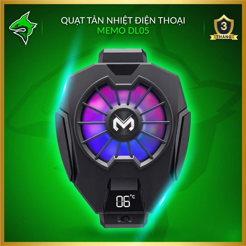 Quạt Tản Nhiệt Điện Thoại Memo DL05 【Tốc Quạt 7500RPM ◆ LED RGB】- Hàng Nhập Khẩu