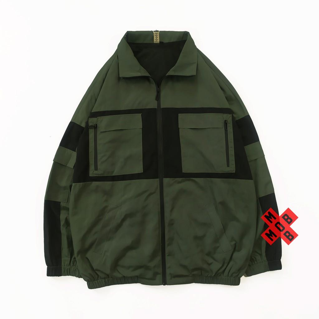 Áo khoác gió 2 lớp - Áo khoác dù unisex - Màu đen