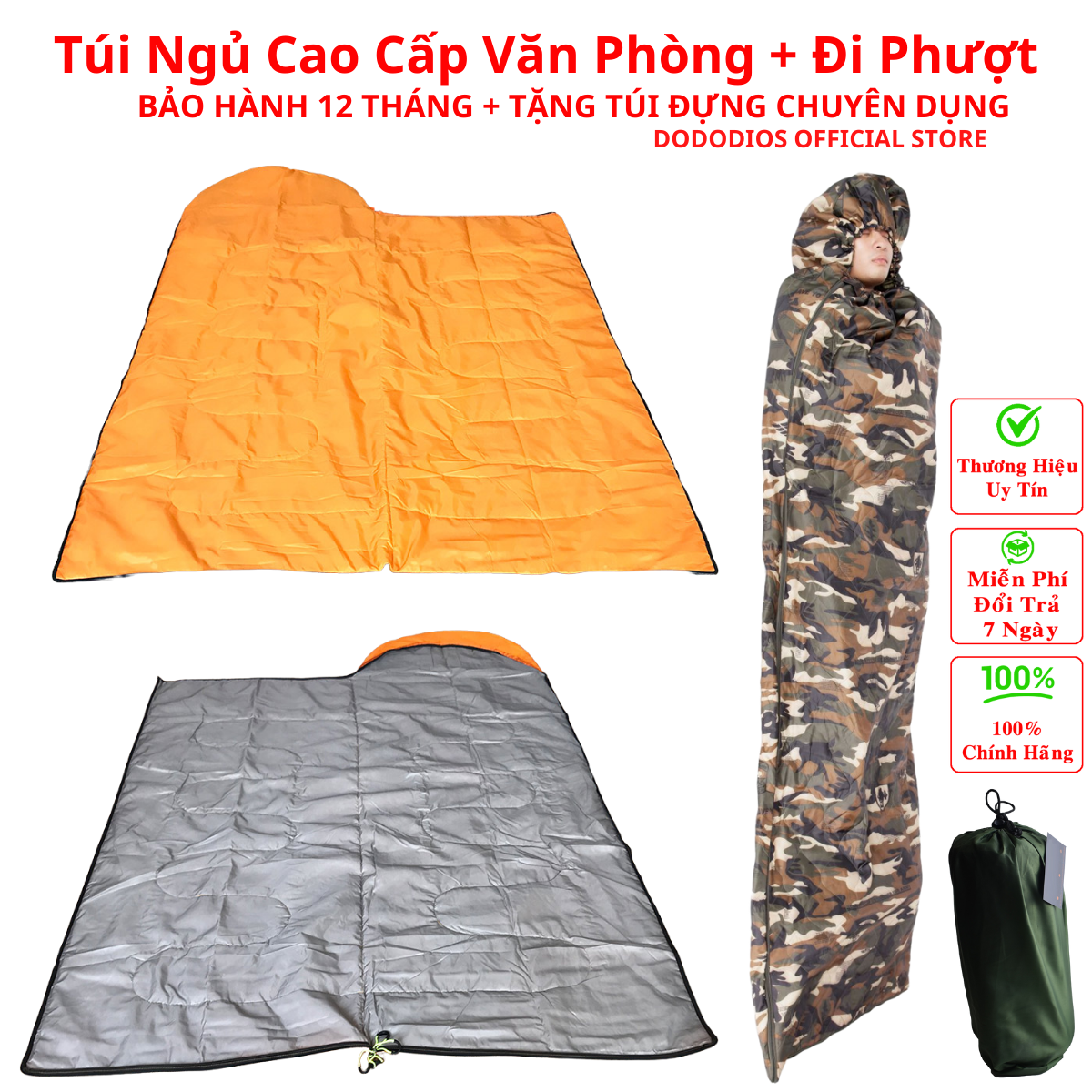 Túi Ngủ Cao Cấp Văn Phòng + Đi Phượt (Hàng Xuất Khẩu) - Túi Ngủ Dã Ngoại, Túi Ngủ Du Lịch - Chính hãng dododios