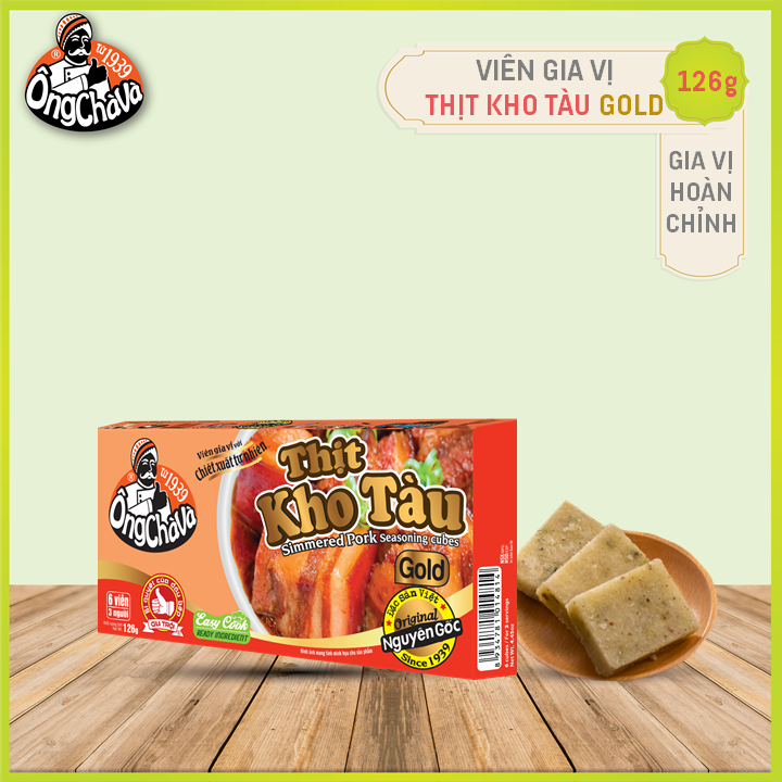 Viên Gia Vị Thịt Kho Tàu Ông Chà Và Gold 126gr (Simmered Pork Seasoning Cubes)