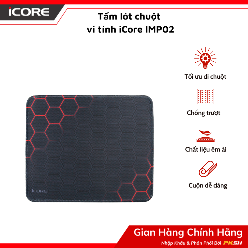 Miếng Lót Chuột Vi Tính iCore IMP02 Chống Trượt, Êm Ái, Giá Rẻ - Hàng chính hãng