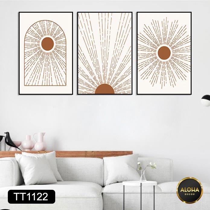 Set 3 Tranh treo tường phòng khách, phòng ngủ siêu đẹp - Tranh treo tường decor tối giản kèm khung và đinh treo tường
