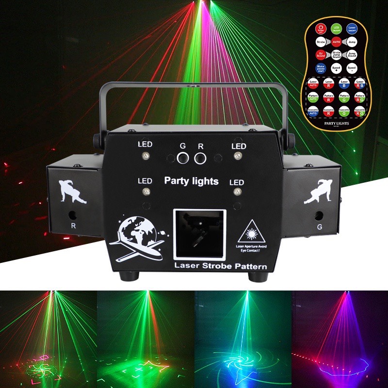 Đèn Laser 3D- 4IN1 Quét Tia, Vẽ Hình, Chớp Flash, Laser Hoa Nháy Theo Nhạc Cao Cấp - Đèn Bay Phòng, Vũ Trường, Karaoke