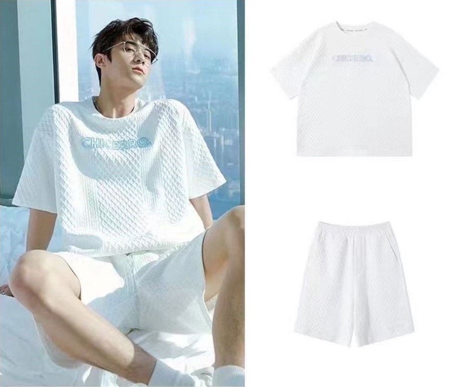 Bộ quần áo nam mùa hè chất vải nỉ polyster co giãn, mềm mịn, thoải mái phong cách trẻ trung T01