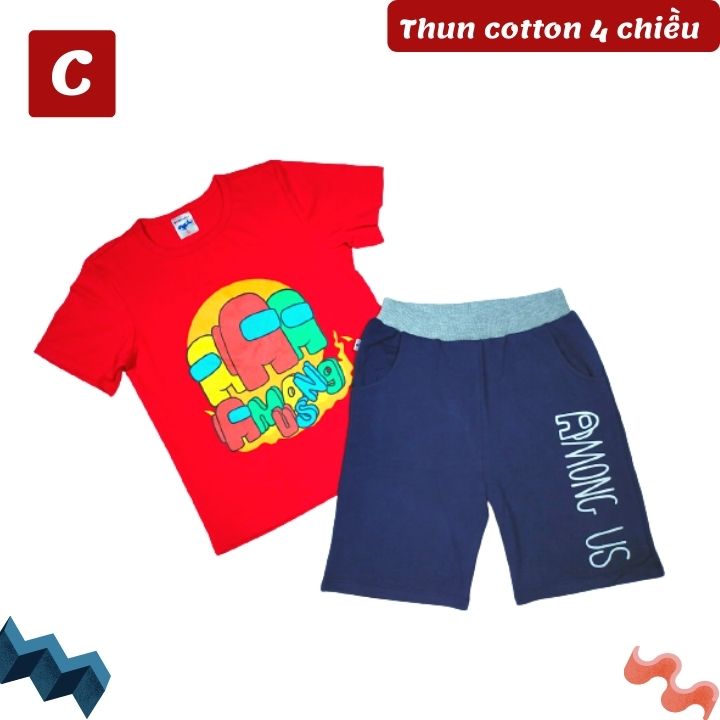 Quần áo trẻ em béo phì bé trai Among US từ 22-58kg - chất thun cotton 4 chiều - Kiến Kuwar