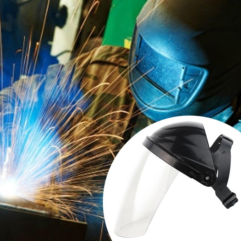 2x Anti Fog Full Face Shield Head-mounted Safety Anti- Clear Glasses Visor Safety Work Welding Grinding Helmet Cover Headgear