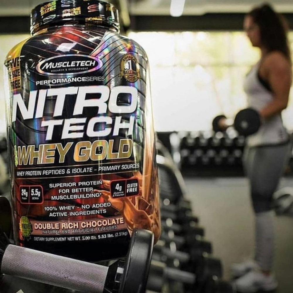 Sữa tăng cơ Nitrotech Whey Gold Muscletech 5.5lbs (5.5kg) 76 lần dùng, Tăng cơ và phục hồi cơ nhanh chóng