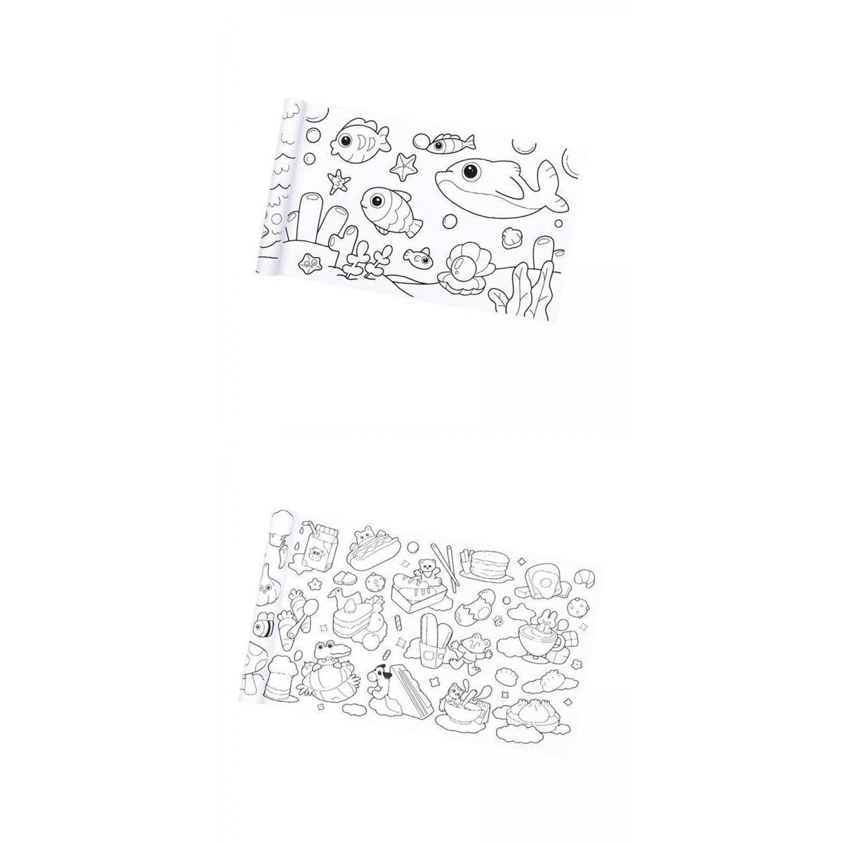 2Pcs Coloring Paper Roll Colorable DIY Art Drawing