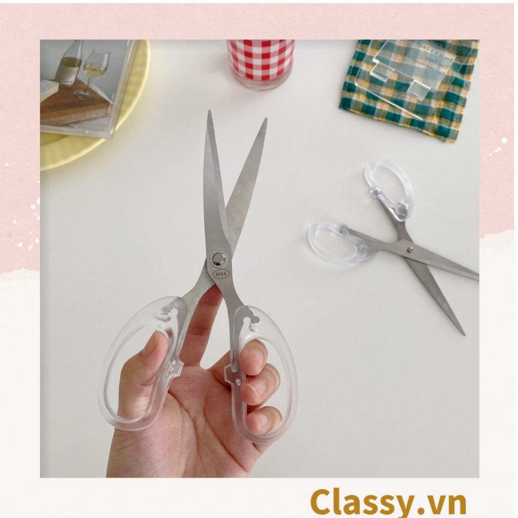 Kéo cắt giấy cầm tay Classy trong suốt nhiều kích cỡ, phù hợp cho học sinh, sinh viên, dân văn phòng PK1174