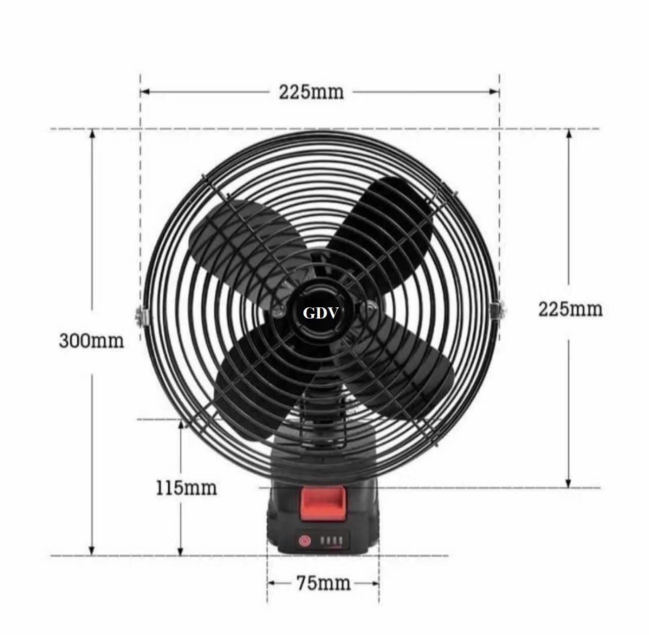 Quạt Sắt Mini Sạc Tích Điện GDV Siêu Mát Dùng Chân Pin Phổ Thông Pin 10Cell - Hàng Chính Hãng