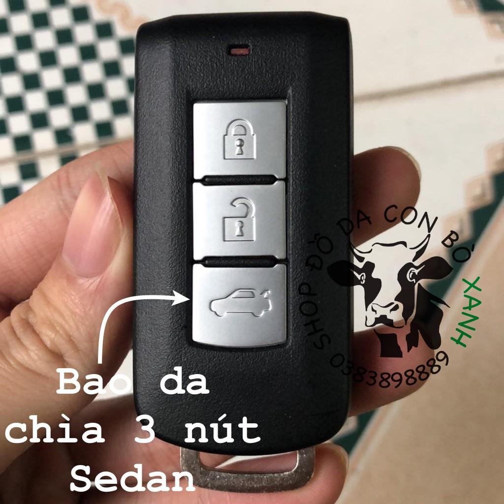 Bao da dành cho Chìa Khoá Mitsubishi Xpander, Outlander, Triton, Attrage, Mirage, Pajero Sport handmade Da Thật 003