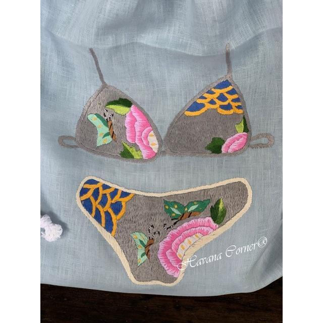 Túi dây rút thêu tay hình bộ bikini size 30*40 cm - Hand Embroidery Lingerie Bag Vietnam