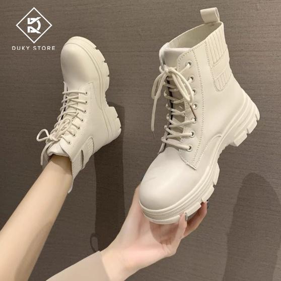 Boot ulzzang khuy viền dây chun đế cao xinh xắn hàng có sẵn - Duky Store