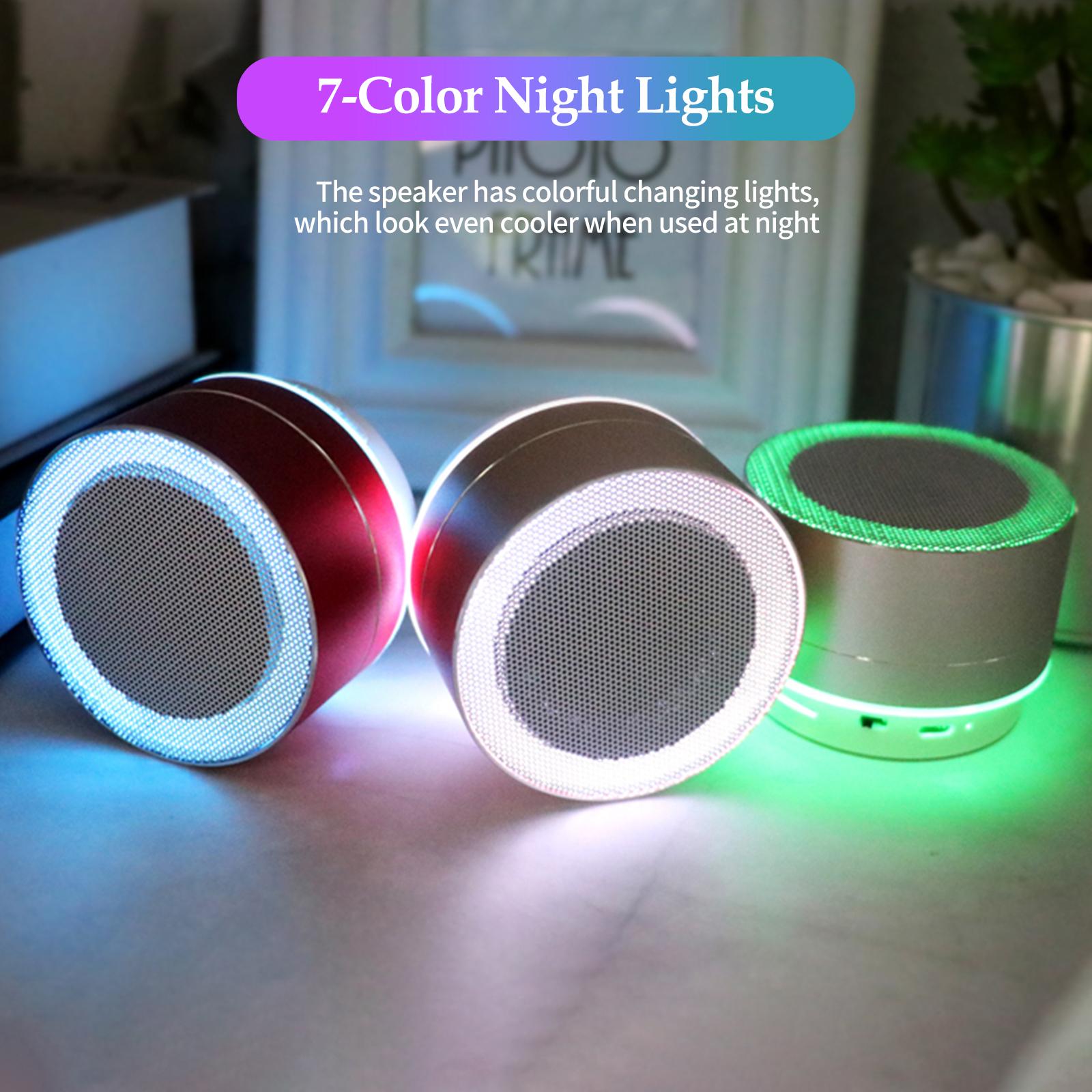 Loa Mini Bt Có Đèn 7 Màu Không Dây Nhỏ Có Thể Sạc Lại Usb Di Động Cho Văn Phòng Du Lịch Ngoài Trời