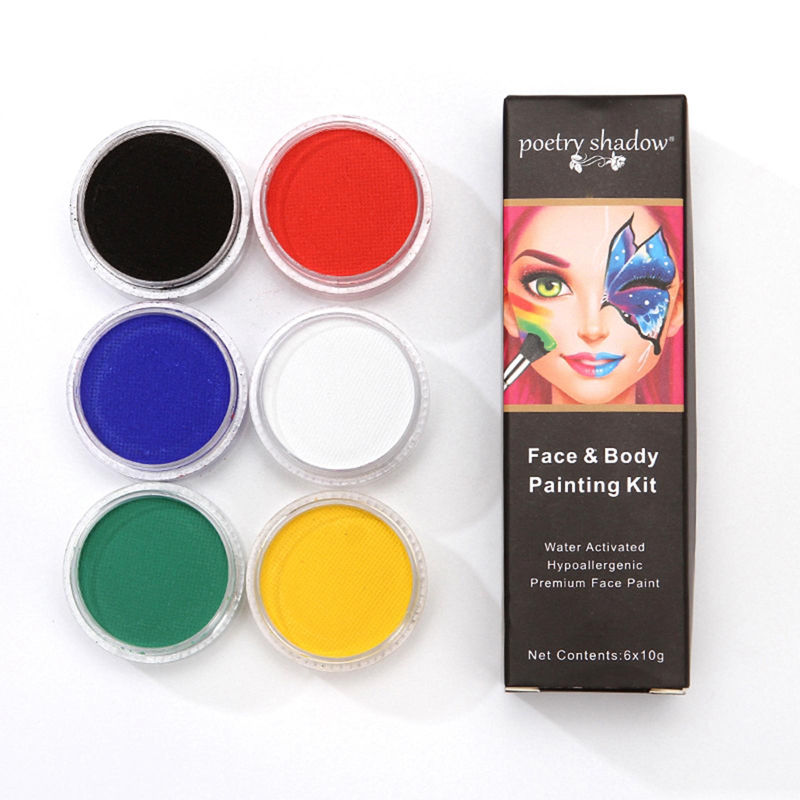 Face Paint Palette Kit 6 Color Body Painting for Adults and Kids