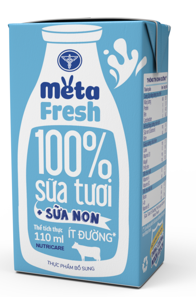 Thùng sữa tươi Nutricare Meta Fresh Ít Đường 110ML (48 HỘP X 110ml)