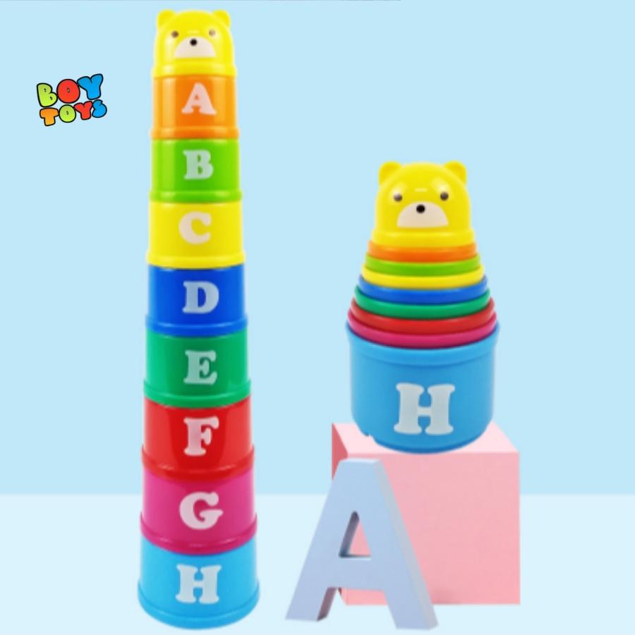 Bộ đồ chơi cốc xếp tầng phối hợp tư duy, nhanh tay, nhanh mắt giúp bé phát triển trí não