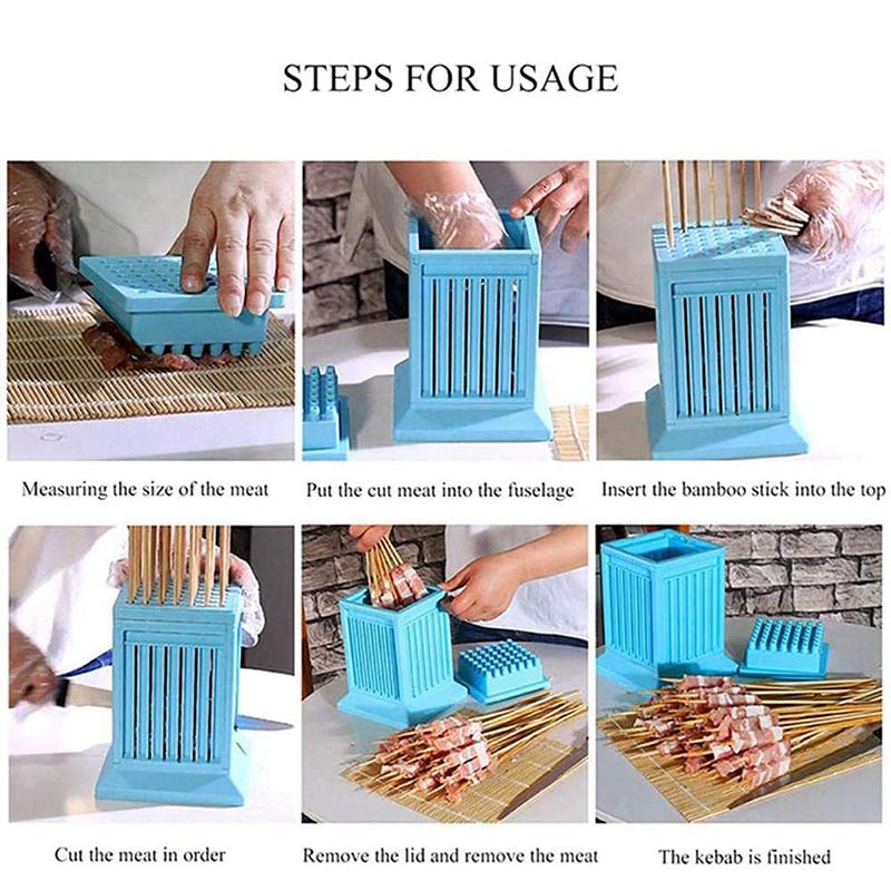 Bếp Nướng Thịt Dây Máy 49 Lỗ BBQ Thịt Xiên Dụng Cụ Đậu Phụ Xiên Kebab Maker Box Máy Nướng Thịt Nướng Phụ Kiện Nhà Bếp