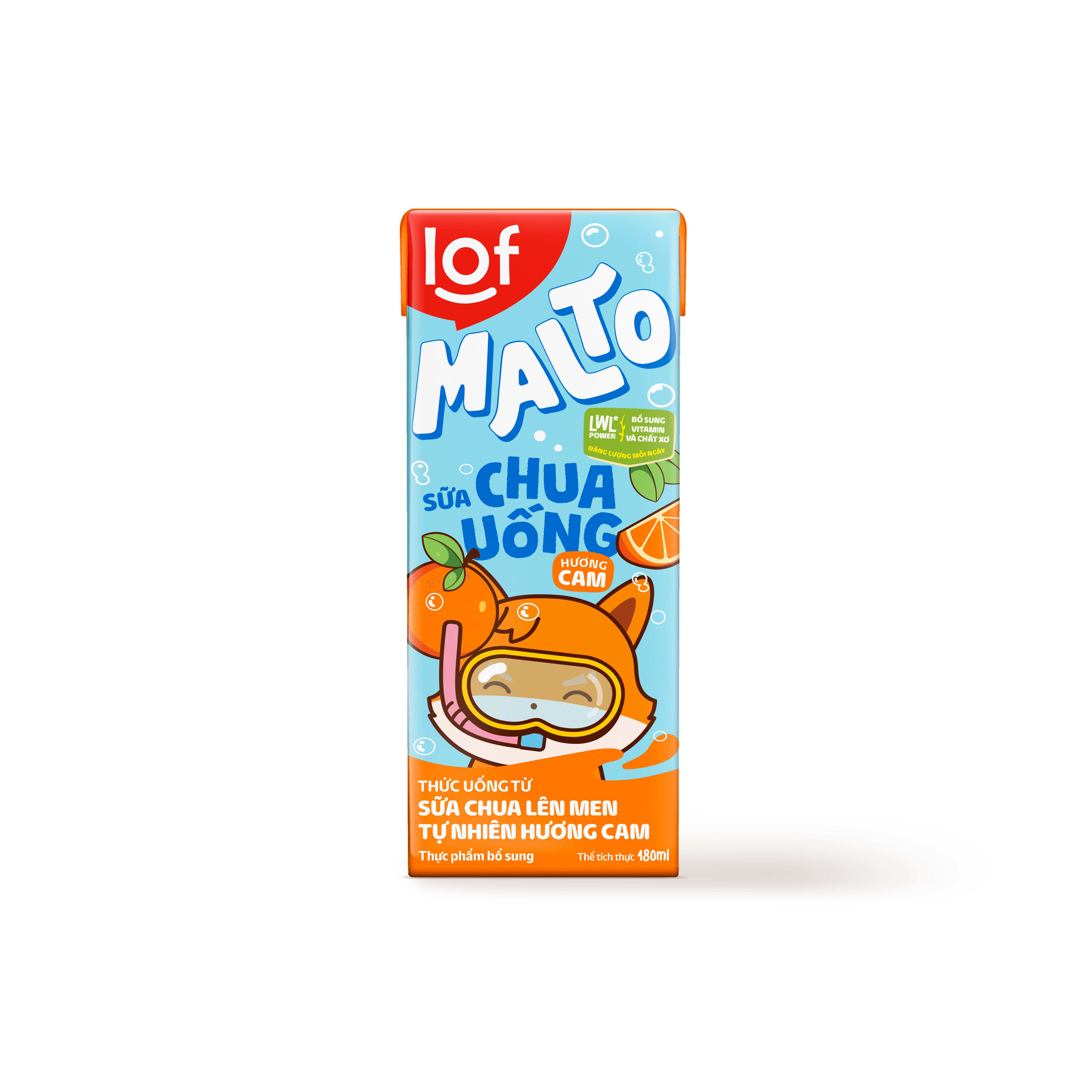 Lof Malto_sữa chua uống hương cam thùng 48 hộp x 180ml