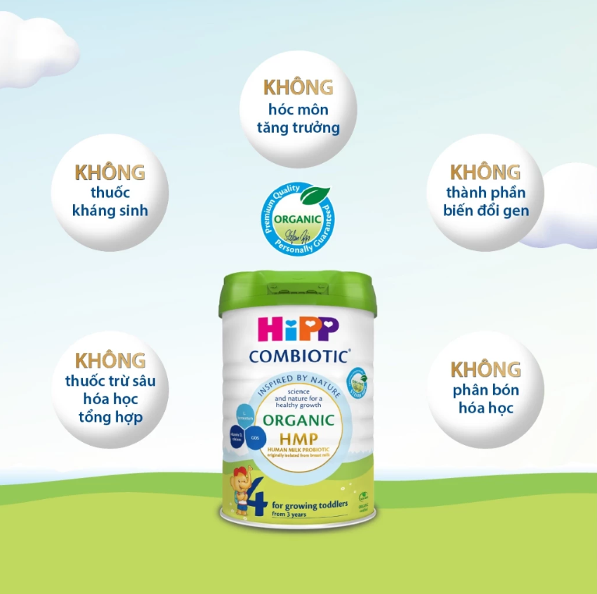 Sữa bột công thức HiPP Organic Combiotic 800g Số 03 cho bé từ 1 -3 tuổi