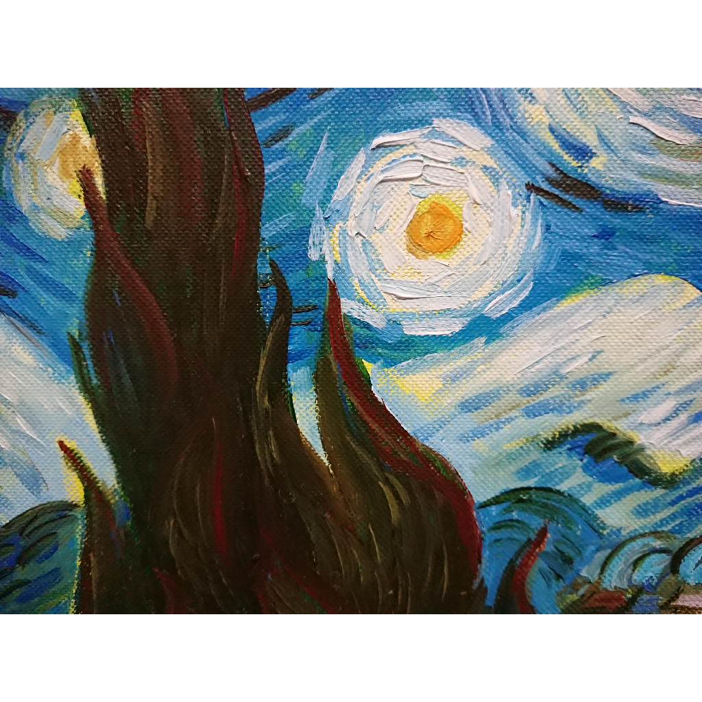 Đêm Đầy Sao - Tranh Sơn Dầu Vẽ Tay 30x40cm