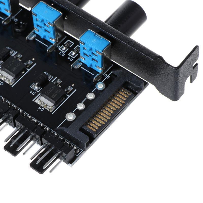 Bộ Điều Khiển Tốc Độ Quạt Tản Nhiệt 8 Kênh 4 Nút Cho Cpu Case Hdd Vga Pci 12v Sata / 4pin