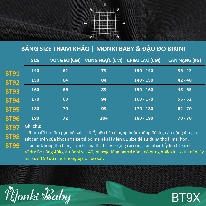 Đồ bơi big size cho bé gái mập béo, mẫu 2 chi tiết áo thun &amp; quần váy dễ mặc, có sẵn đệm ngực, thun bơi lạnh mịn mát, co giãn tốt | BT95