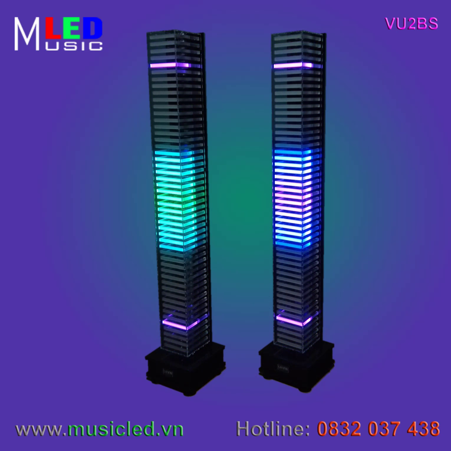 Đôi đèn Music LED nháy theo âm lượng nhạc cỡ lớn (VU2BS)