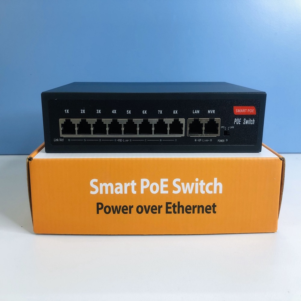 BỘ CHIA NGUỒN Smart PoE Switch 8+2 dùng cho camera IP